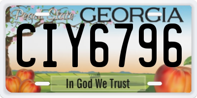 GA license plate CIY6796