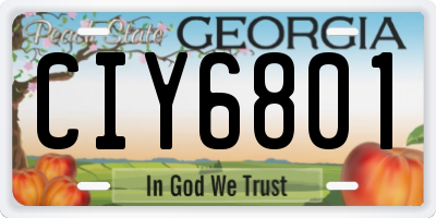 GA license plate CIY6801