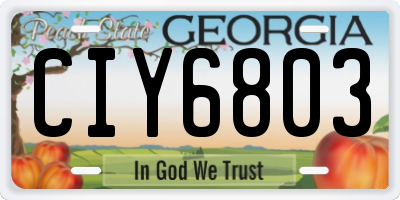 GA license plate CIY6803