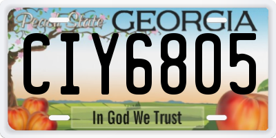 GA license plate CIY6805