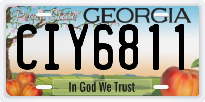 GA license plate CIY6811