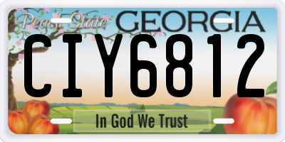 GA license plate CIY6812