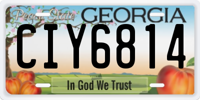 GA license plate CIY6814