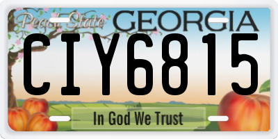 GA license plate CIY6815