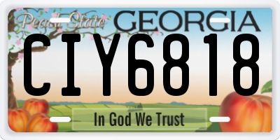 GA license plate CIY6818