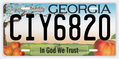 GA license plate CIY6820