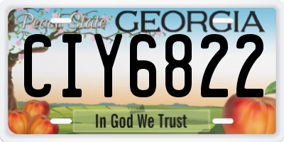 GA license plate CIY6822