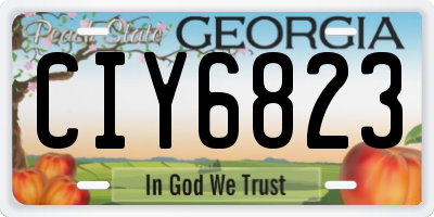 GA license plate CIY6823