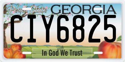 GA license plate CIY6825