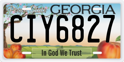 GA license plate CIY6827