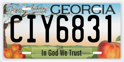 GA license plate CIY6831