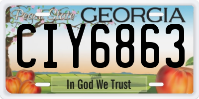 GA license plate CIY6863