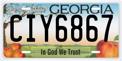 GA license plate CIY6867