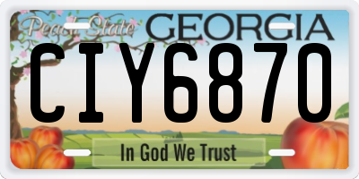 GA license plate CIY6870
