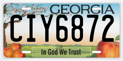 GA license plate CIY6872