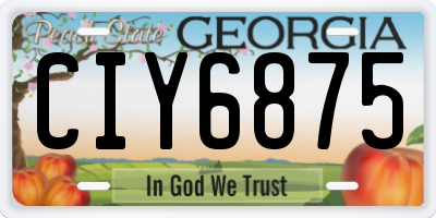 GA license plate CIY6875