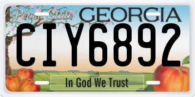GA license plate CIY6892