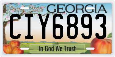 GA license plate CIY6893