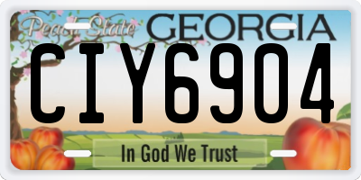 GA license plate CIY6904