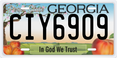 GA license plate CIY6909