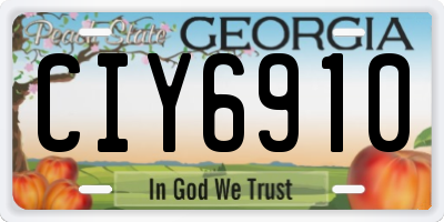 GA license plate CIY6910
