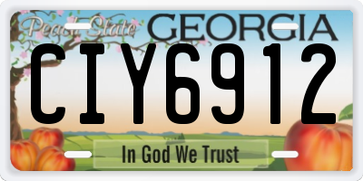 GA license plate CIY6912