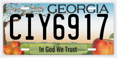 GA license plate CIY6917