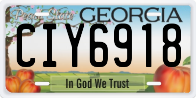 GA license plate CIY6918