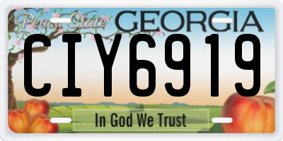 GA license plate CIY6919