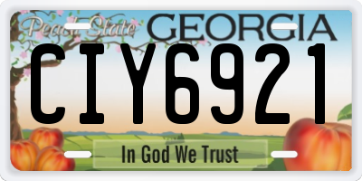 GA license plate CIY6921