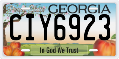 GA license plate CIY6923