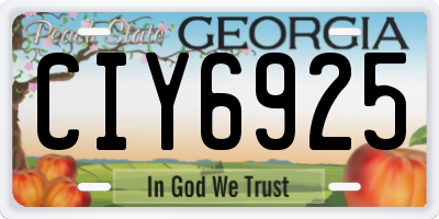 GA license plate CIY6925