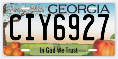GA license plate CIY6927