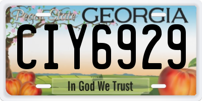 GA license plate CIY6929