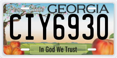 GA license plate CIY6930