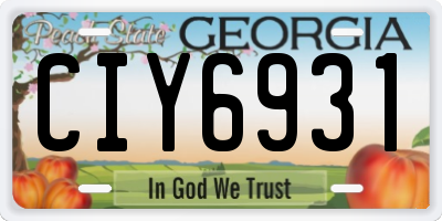 GA license plate CIY6931