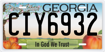 GA license plate CIY6932