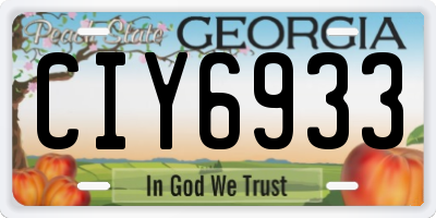 GA license plate CIY6933