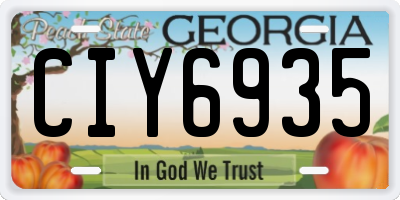 GA license plate CIY6935
