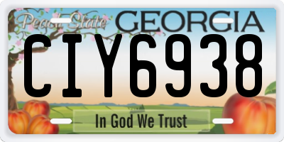 GA license plate CIY6938