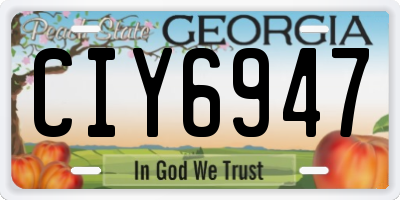 GA license plate CIY6947
