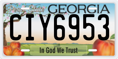 GA license plate CIY6953