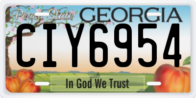 GA license plate CIY6954