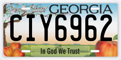 GA license plate CIY6962