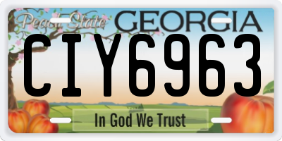 GA license plate CIY6963