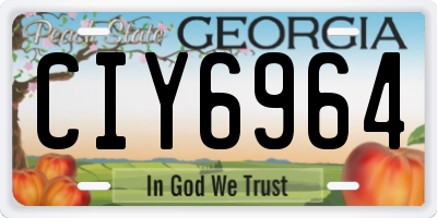 GA license plate CIY6964