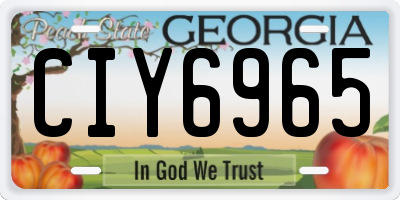 GA license plate CIY6965