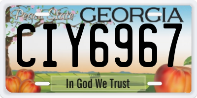 GA license plate CIY6967