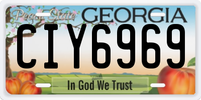 GA license plate CIY6969