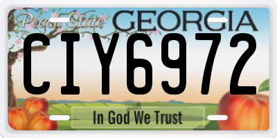 GA license plate CIY6972